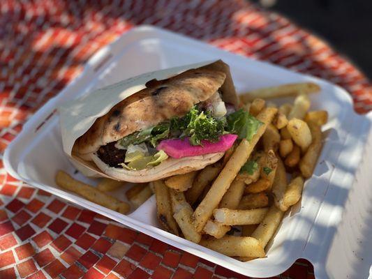 Falafel Wrap with Fries