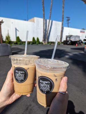 Nutty-honey latte & Salvi-horchata latte