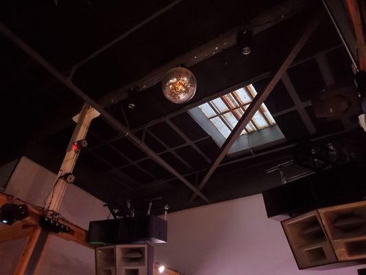 Disco ball on ceiling