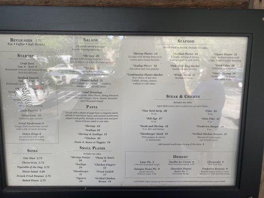 Here's the menu