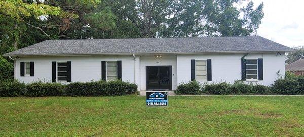 New roof just completed in Supply, NC. For Brunswick Community College. This is a GAF Charcoal colored shingle.