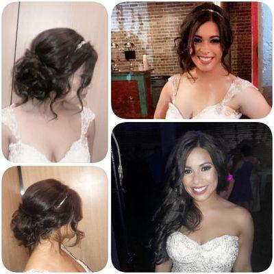 Wedding up do bride wanted two different looks .