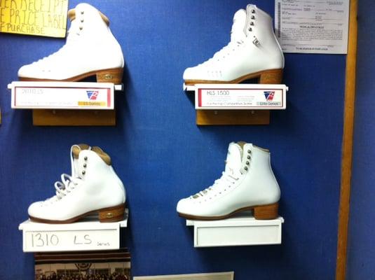 Some of the higher end figure skates we offer at the Ice House