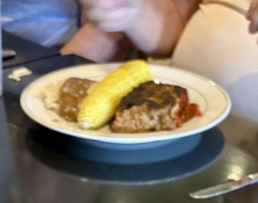 Meatloaf and corn