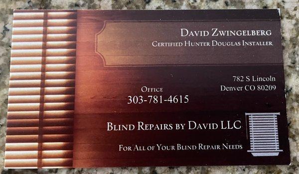 Blind Repairs By David LLC