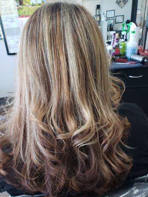 Blonde highlights by Jackie