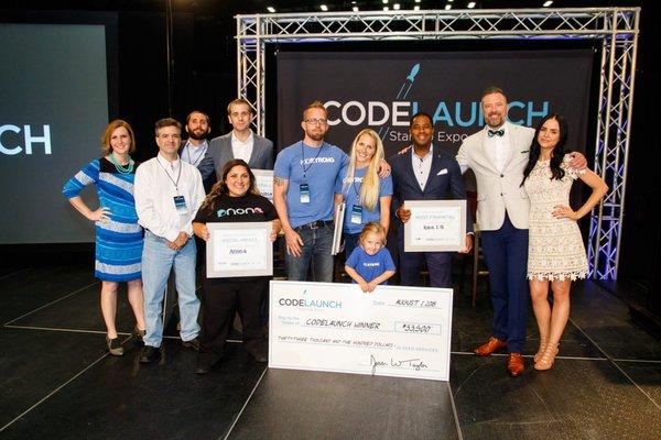 President, Jason Taylor, with the CodeLaunch VI Finalists