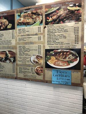 Wall menu