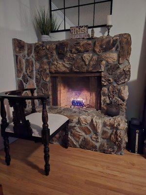 My new Fireplace Chair .  Thank you Sam for selling me the Chair!!! I loved shopping in your store!!