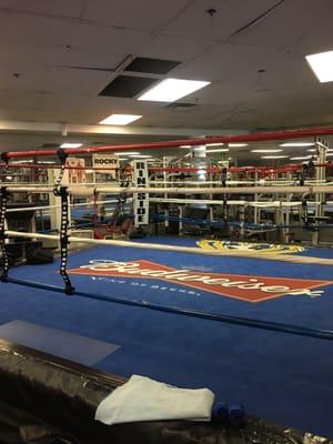 Boxing ring for boxers in training.