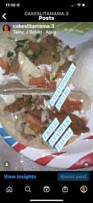 Fried snapper tacos