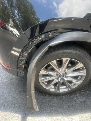 Fell off on highway. Never let me know this wasn't covered my insurance. How would a customer know this???