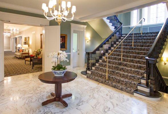 Marble entry and grand staircase. Jennifer Schuman Horizon Arts Photography