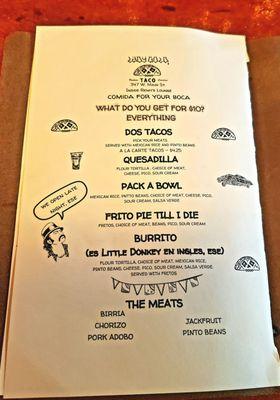 Food menu