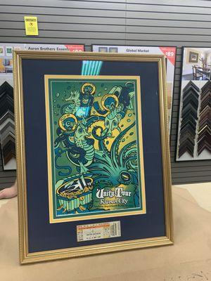 Framed poster, triple matted, conservation glass