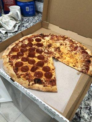 Large half pepperoni pizza - September 2021