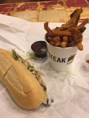 Small chicken sub and small fries