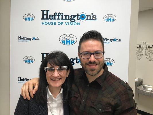 Danny Gokey with his optician Heather Heffington.