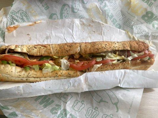 The Outlaw foot long sandwich