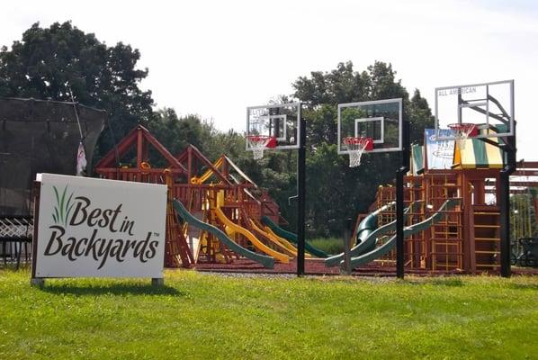 Springfree trampolines, Goalsetter basketball systems & Eastern Jungle Gym playsets at the Best in Backyards superstore in New Windsor, NY.