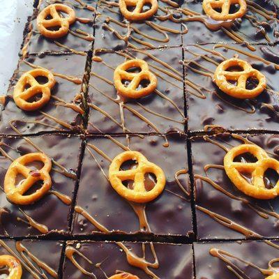 Pretzel & chocolate brownie