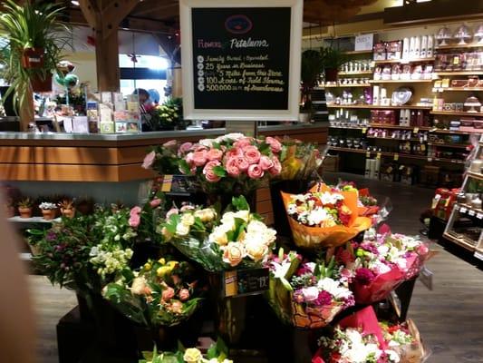 Safeway Petaluma's display of our flowers.