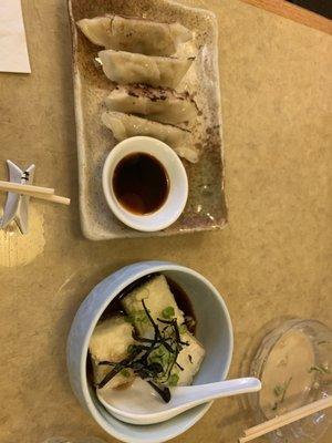 Gyoza and Age - dofu appetizers