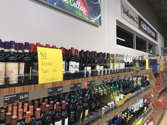 12.30.2018 -- No alcohol sales on Sundays