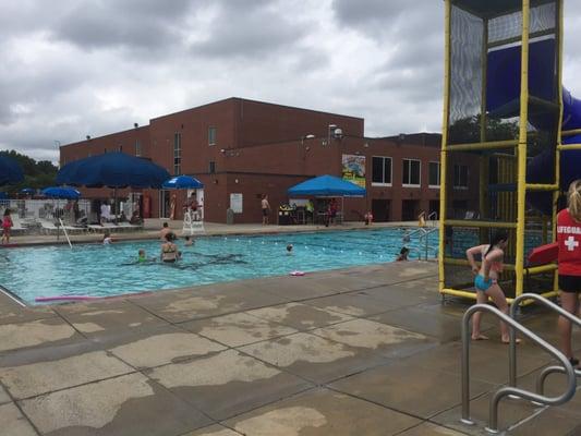 Even on an overcast Memorial Day, the pool's still full of kids :)