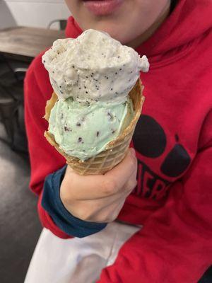 Mint chocolate chip + almond poppy seed