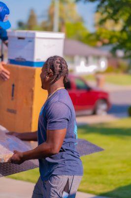 Loading the truck.