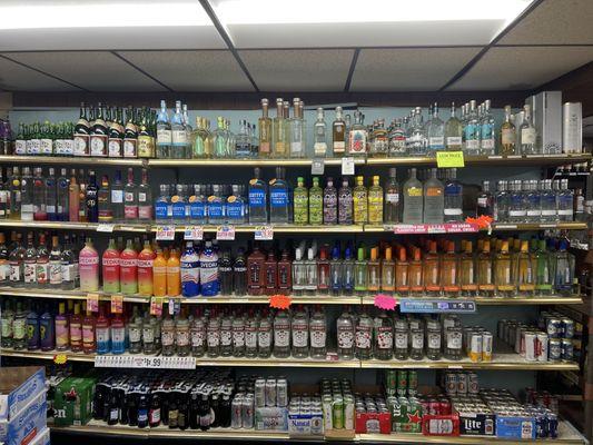 Tequila/ vodka section