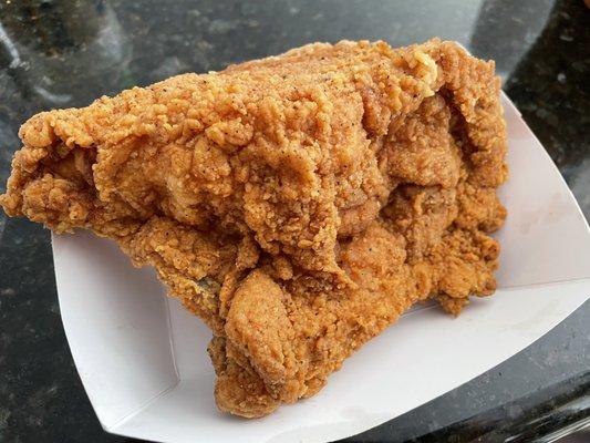 super salty fried chicken breast