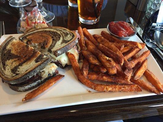 Rueben and Sweet Potato fries