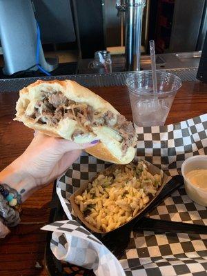 Philly cheesesteak and orzo salad!!