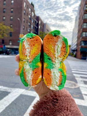 Rainbow bagel