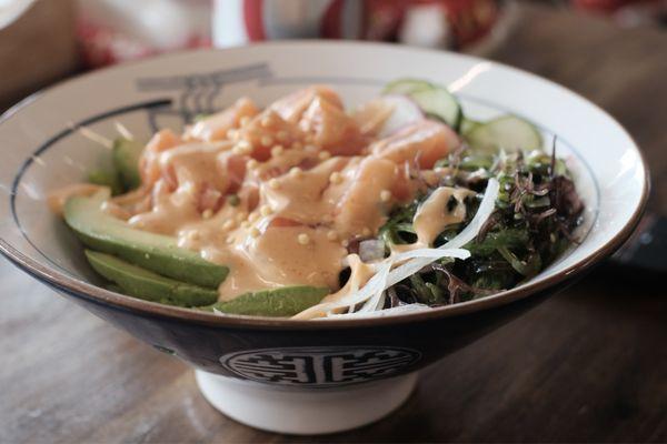 A salmon sushi bowl.