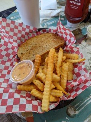 Reuben with perfectly crispy fries