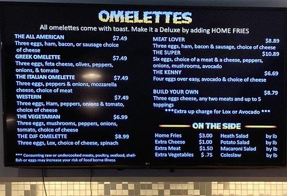 Overhead menu May 2022