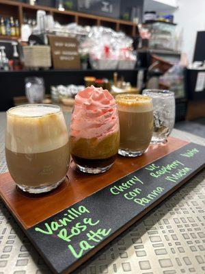 Delicious Coffee Flight Selection for the month of February, 2023