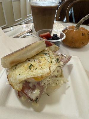 A breakfast sandwich called a Croque monsieu, but it wasn't!