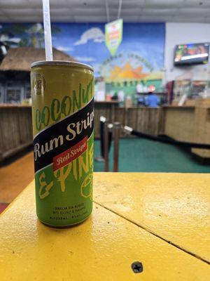 Coconut pineapple Rum Stripe at the best Jamaican spot in Orlando