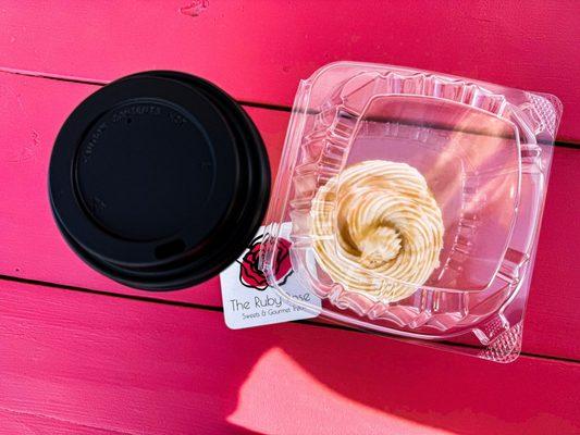 Small pumpkin spice latte & salted caramel cupcake