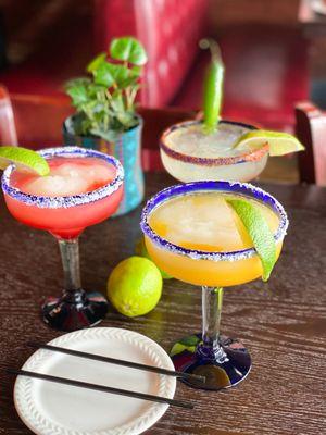 Margarita trio, Strawberry, mango and spicy!