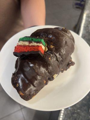 Rainbow cookie croissant