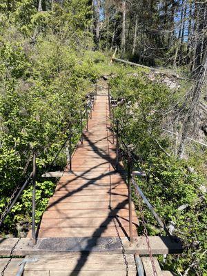 Suspension bridge-or go around it on the trail