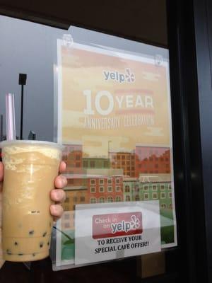 Get your boba/tapioca drinks & other products 15%off during Yelp's Anniversary Promo month. All August long!!