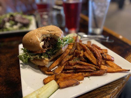 Smoky, bacon, blue cheeseburger!