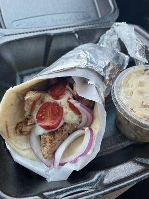 Chicken gyro and pasta salad