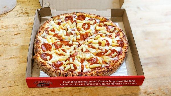 The classic pepperoni and pineapple